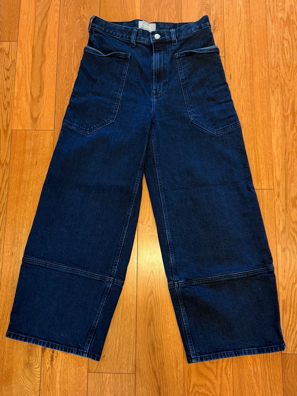 Everlane Dark Indigo Gardener Wide Leg Jeans